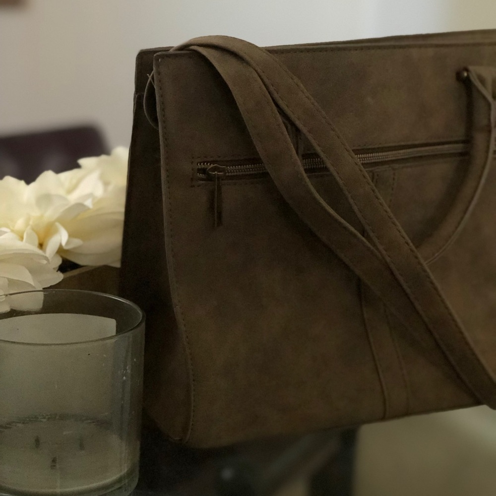 Army Green Suede Purse / Crossbody / Shoulder Bag